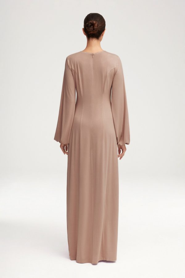 Hayat Jersey Princess Seam Maxi Dress - Mink Online Sale - Image 4