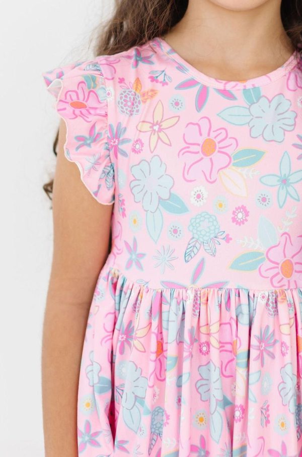 Beachy Blooms Flutter Sleeve Twirl Dress Sale - Image 4