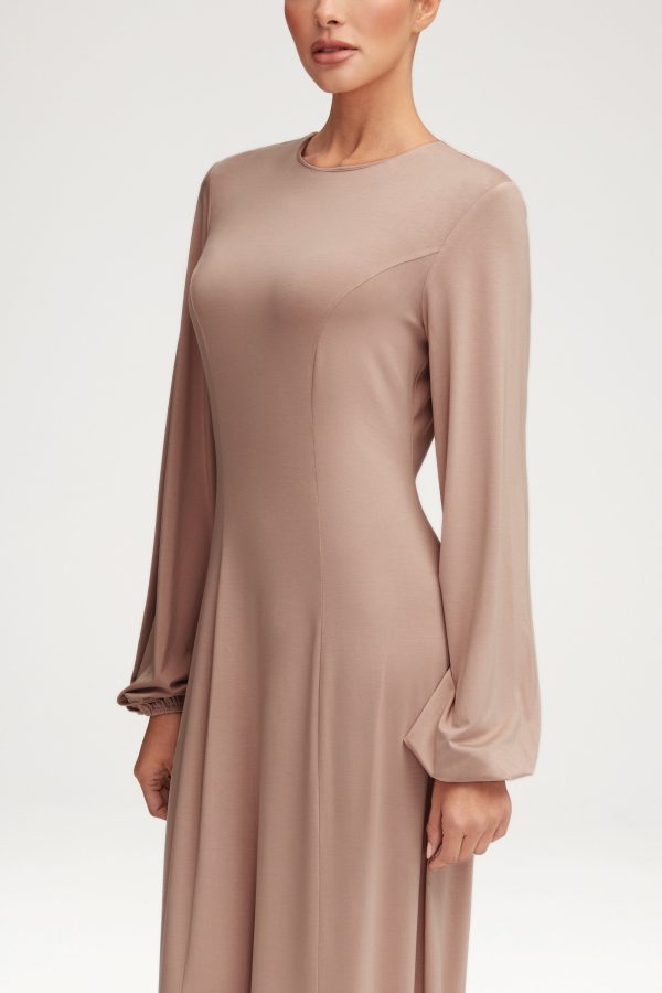 Hayat Jersey Princess Seam Maxi Dress - Mink Online Sale - Image 5