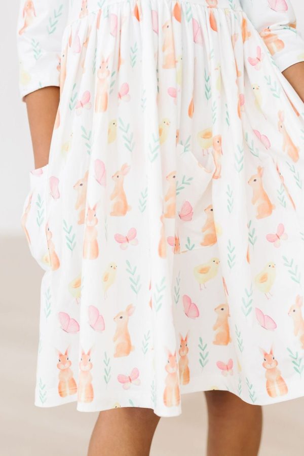 Sunny Bunnies 3 4 Sleeve Pocket Twirl Dress Online Sale - Image 4