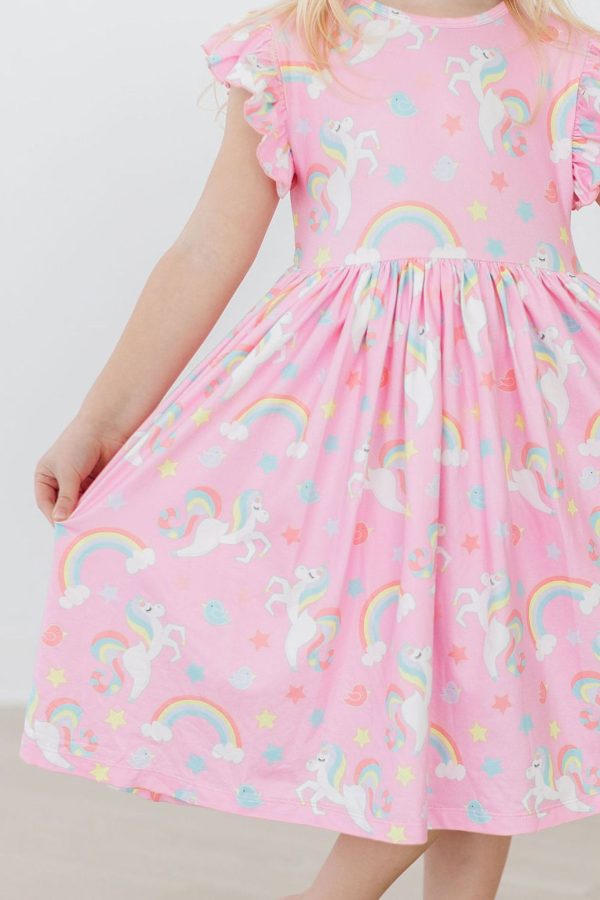 My Little Unicorn Flutter Sleeve Twirl Dress Hot on Sale