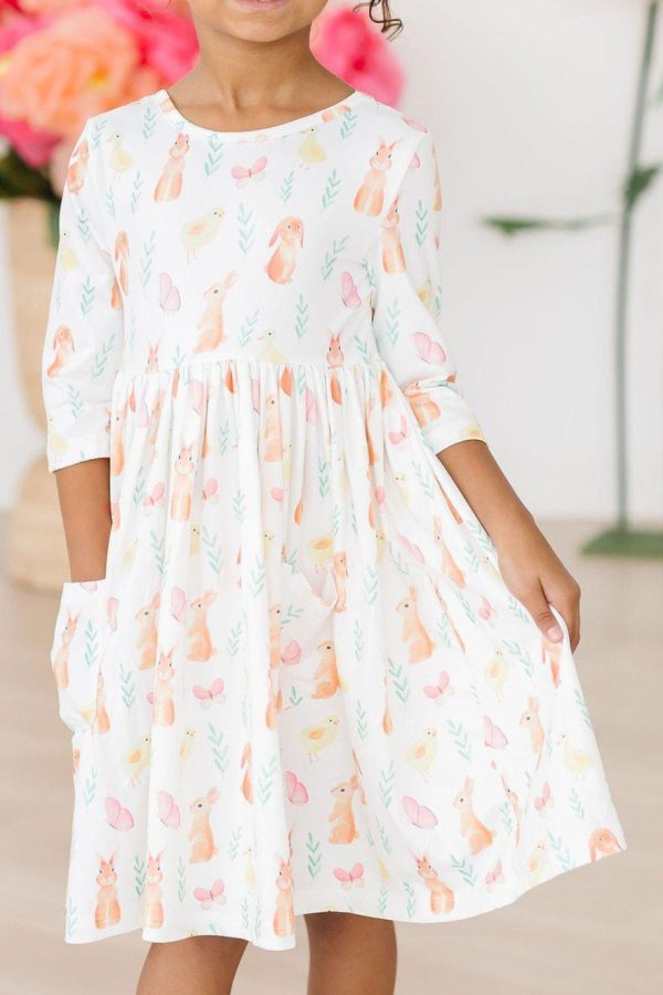 Sunny Bunnies 3 4 Sleeve Pocket Twirl Dress Online Sale