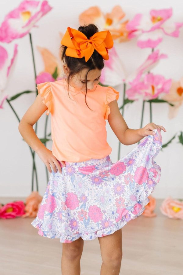 Neon Coral S S Ruffle Tee Hot on Sale - Image 2