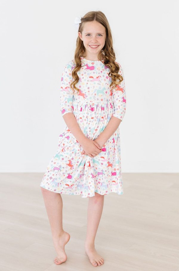 Unicorn Wish 3 4 Sleeve Pocket Twirl Dress Online - Image 5