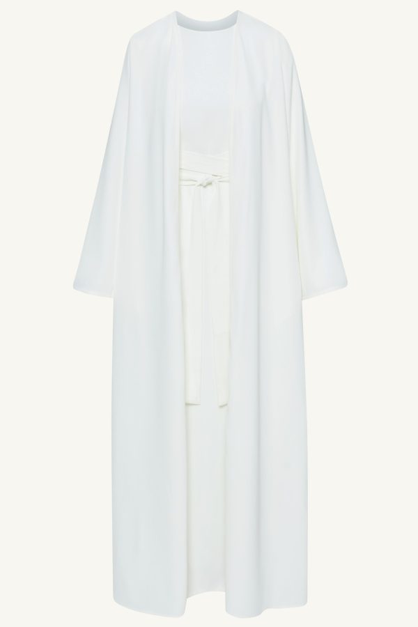 Asalah Open Abaya - White Hot on Sale - Image 3