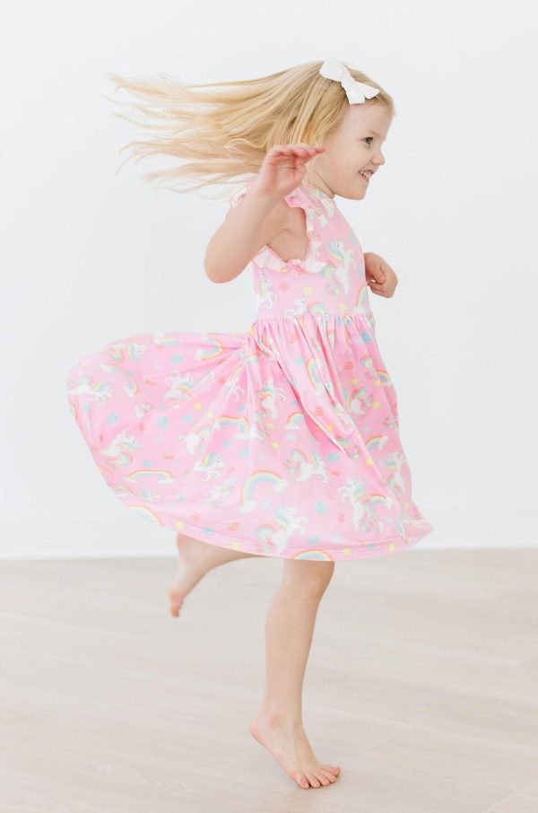 My Little Unicorn Flutter Sleeve Twirl Dress Hot on Sale - Image 3