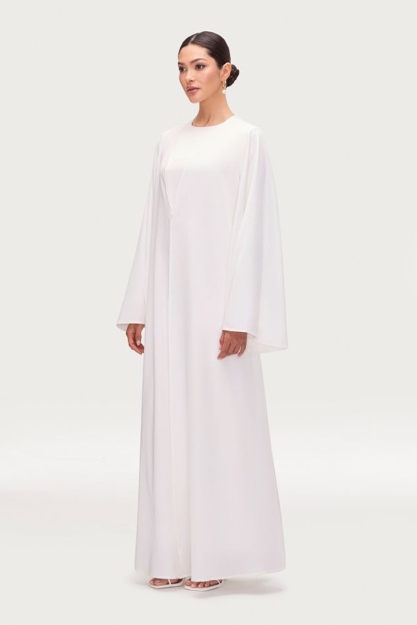 Arwa Flare Sleeve Open Abaya - White Cheap - Image 3