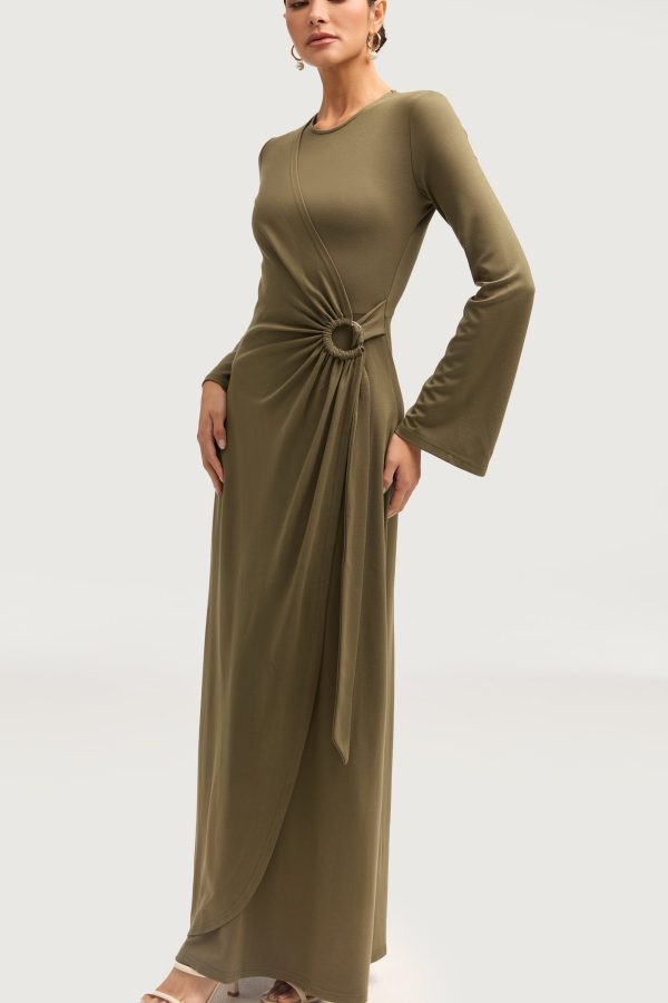 Reema Wrap Maxi Dress - Olive Online Sale - Image 2