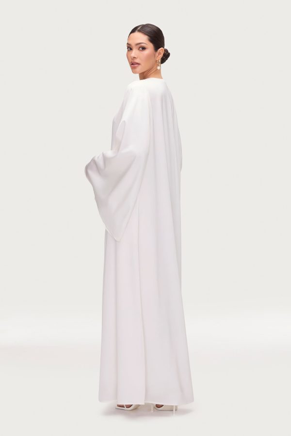 Arwa Flare Sleeve Open Abaya - White Cheap - Image 5