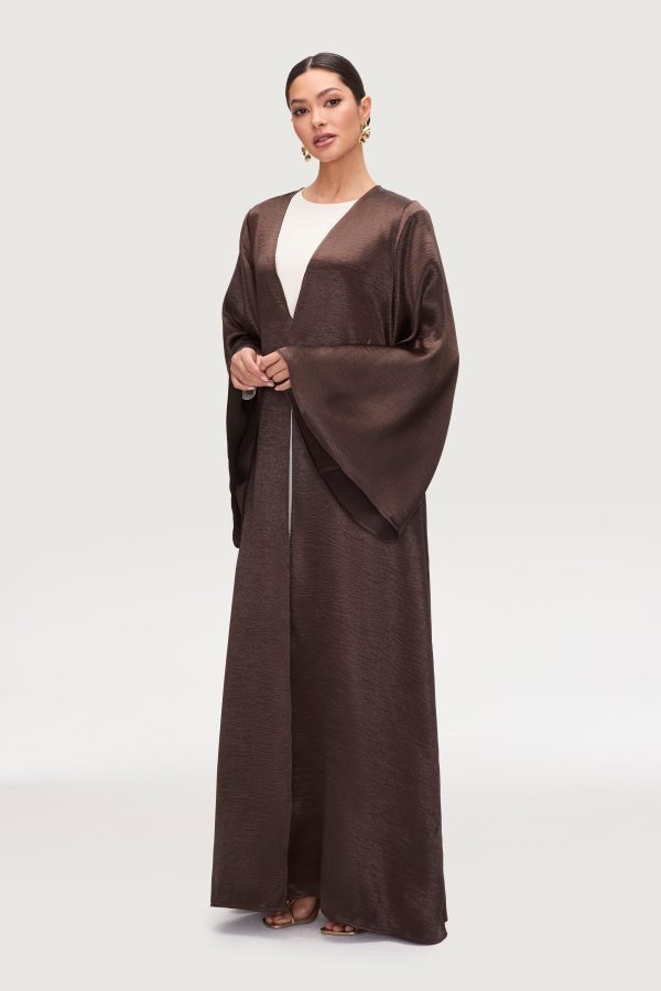 Liana Flare Sleeve Open Abaya - Black Coffee Online - Image 4